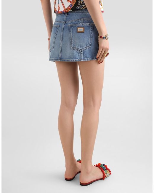 Dolce & Gabbana Blue Denim Miniskirt
