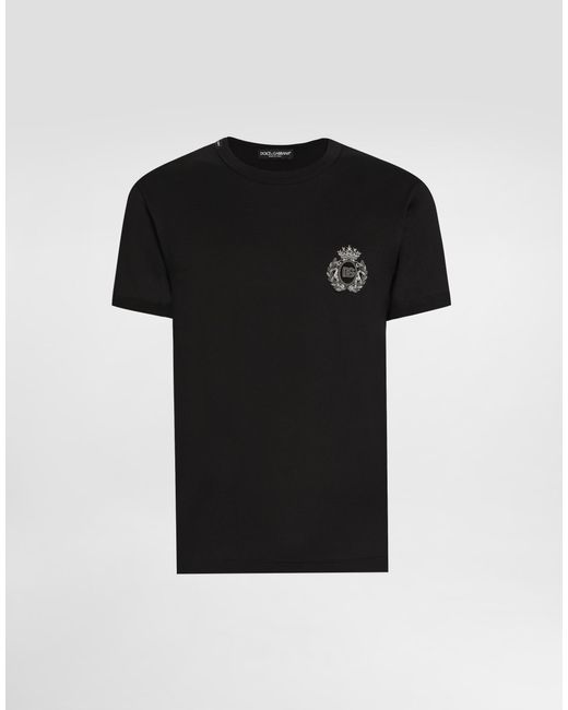 Dolce & Gabbana Heraldic Patch T-Shirt in Black für Herren