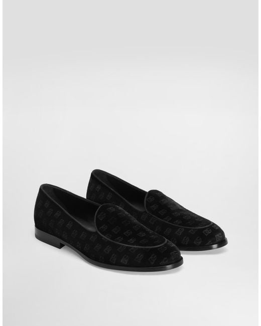 Dolce & Gabbana White Velvet Slippers for men