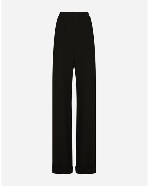 Dolce & Gabbana パジャマパンツ ウールクロス パイピング Black