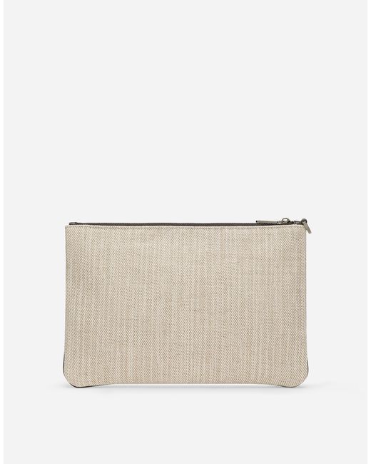 メンズ Dolce & Gabbana キャンバス ポーチ Natural