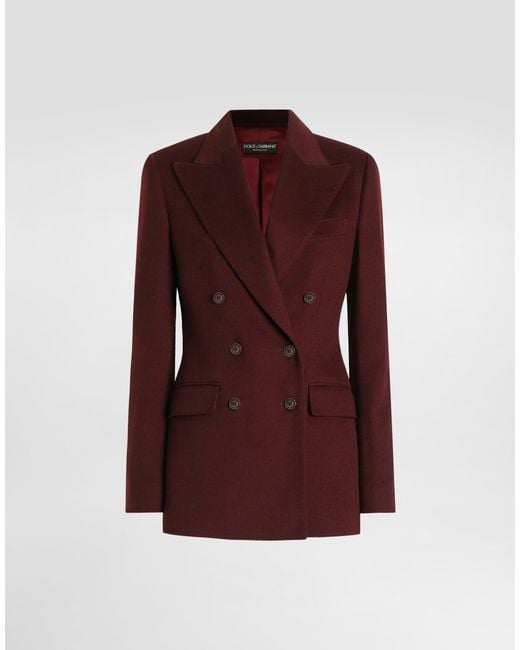 Dolce & Gabbana Purple Double-Breasted Cashmere Jacket