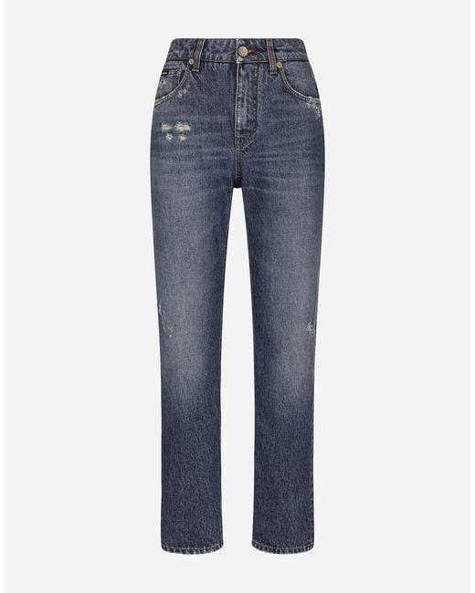 Dolce & Gabbana Blue High-Rise Straight Jeans