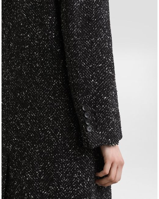 Dolce & Gabbana Black Oversized Double-Breasted Coat