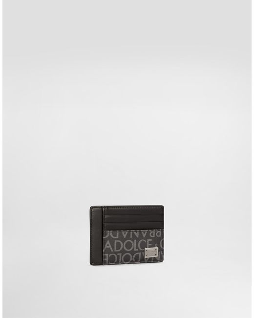 メンズ Dolce & Gabbana Coated Jacquard Card Holder White
