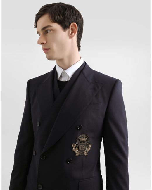 Dolce & Gabbana Zweireihige Jacke Sicilia Aus Wolle in Blue für Herren