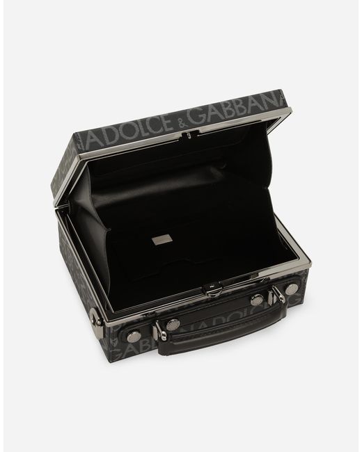 Dolce & Gabbana Black Coated Jacquard Box Bag for men