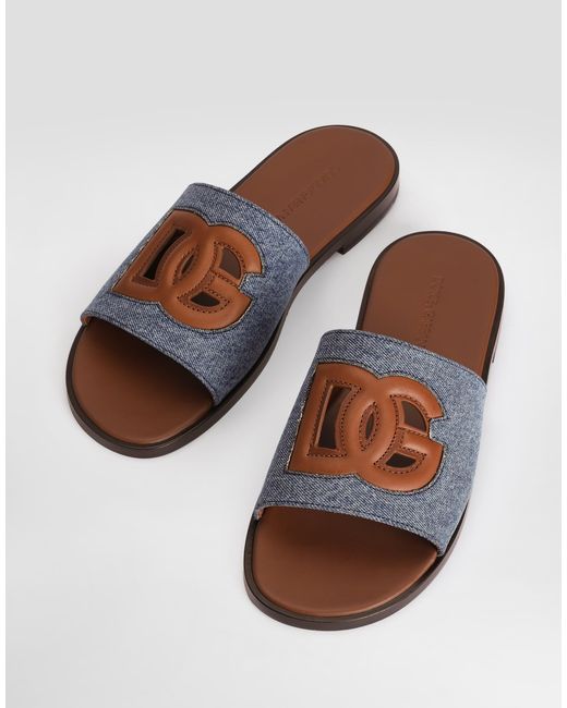 Dolce & Gabbana White Dg Light Denim Sandal for men