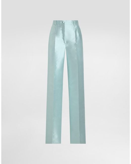 Dolce & Gabbana Blue Shantung Silk Trousers