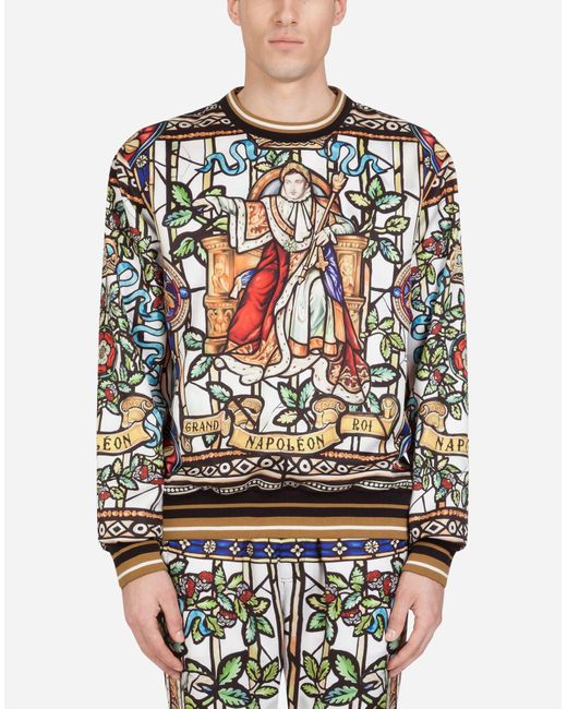 Dolce & Gabbana Sweatshirt Mit Napoleon-Print in Multicolor für Herren
