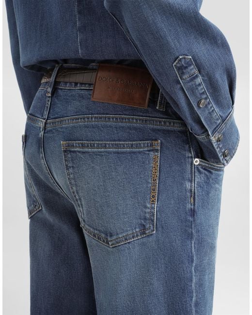 Dolce & Gabbana Blue Denim Trousers for men