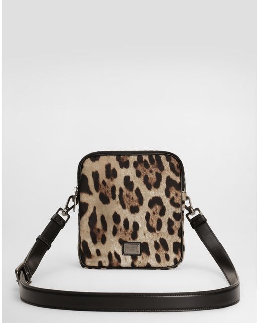 Dolce & Gabbana Multicolor Leopard- Nylon Bag for men