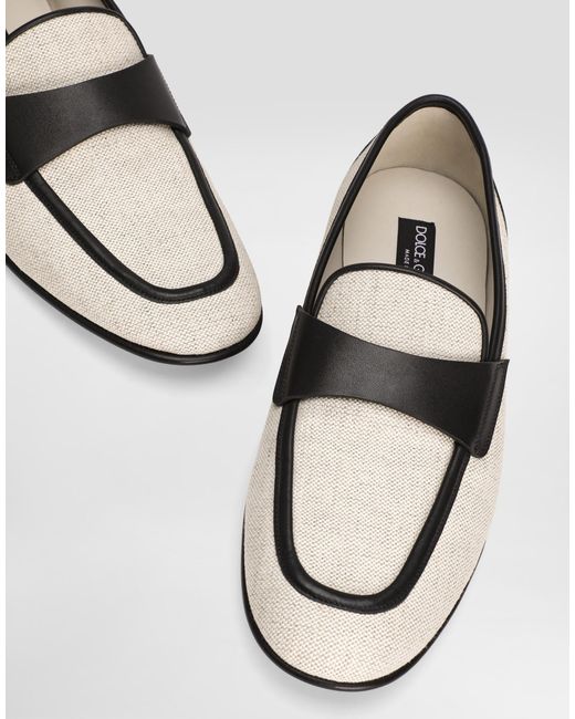 Dolce & Gabbana White Salt&Pepper And Nappa Slipper for men