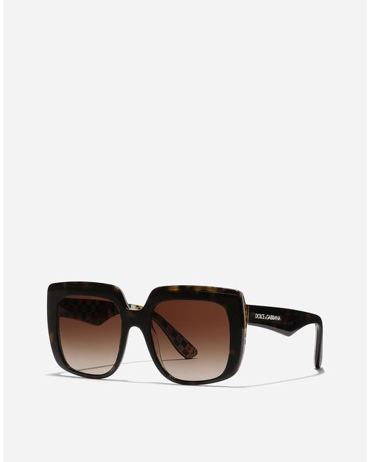 Dolce & Gabbana Brown نظارة شمسية New Print
