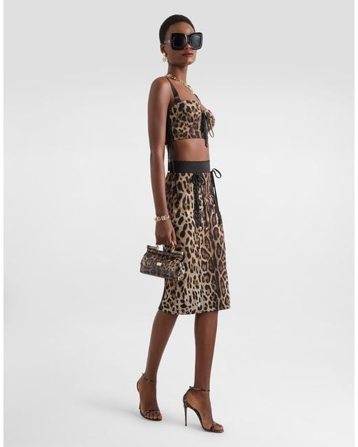 Dolce & Gabbana Multicolor Leo- Fabric Skirt