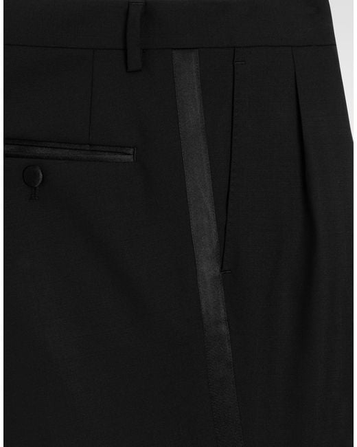 Dolce & Gabbana Black Single-Breasted Wool Tuxedo Sicilia Light Suit for men