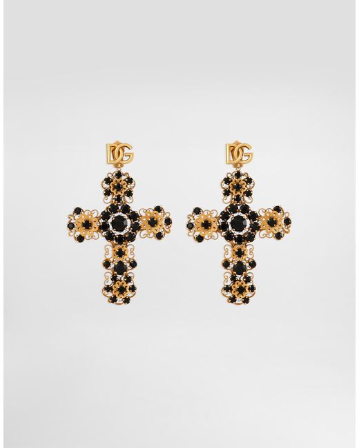 Dolce & Gabbana イヤリング クロス フィリグリー White