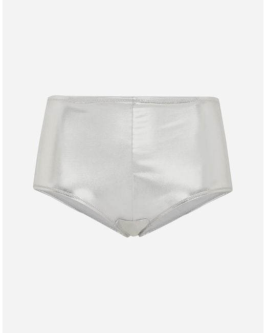 Dolce & Gabbana White Foiled Jersey Low-Rise Panties