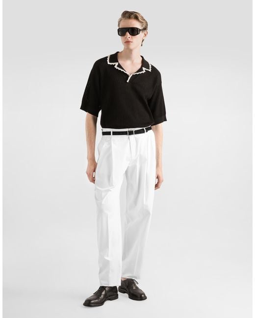 Dolce & Gabbana Black Cotton Polo Shirt for men
