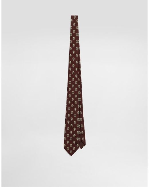 Dolce & Gabbana Jacquard Tie With Heraldic Shields in White für Herren