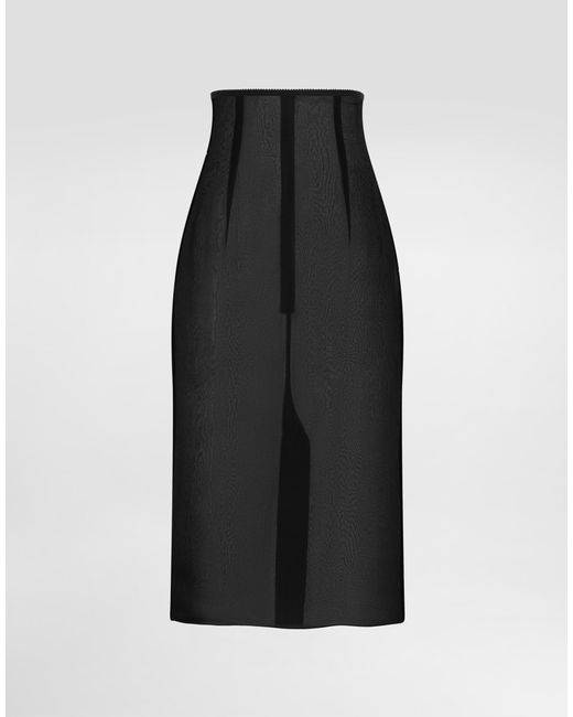 Dolce & Gabbana Black Chiffon Voile Calf-Length Skirt