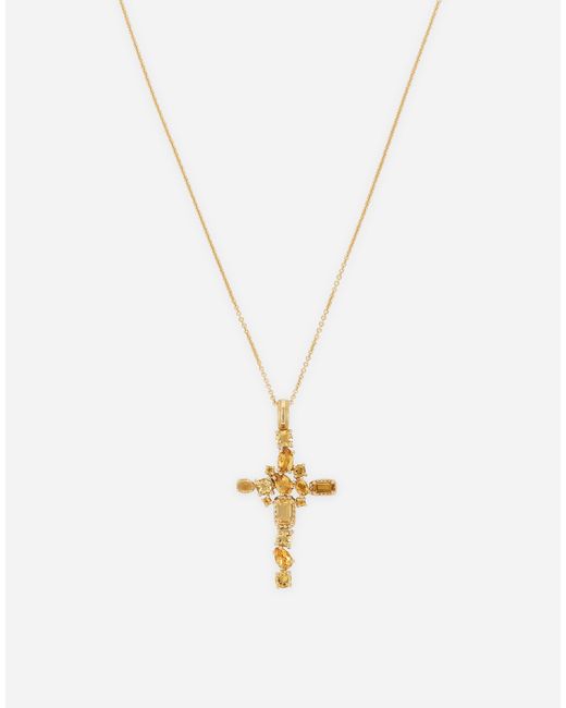 Dolce & Gabbana White Monochrome Pendant 18-Carat And Citrine Quartz