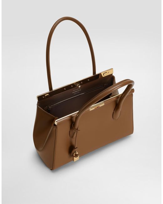Dolce & Gabbana Brown Everyday-Bag Marlene Aus Gekrispeltem Kalbsleder