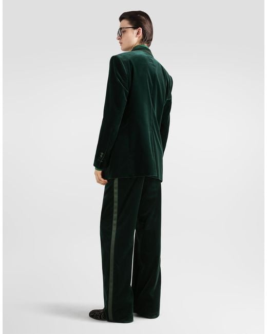 Dolce & Gabbana Green Velvet Trousers for men