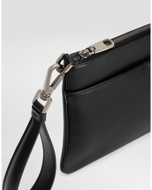 メンズ Dolce & Gabbana Calfskin Necessaire Black