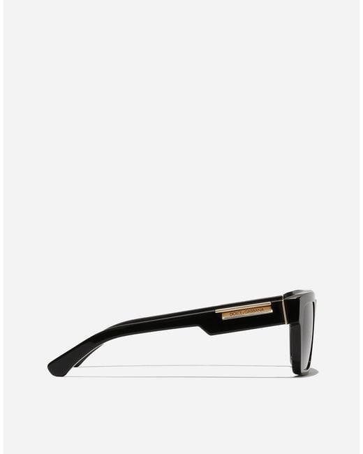 Dolce & Gabbana Black Mirror Logo Sunglasses