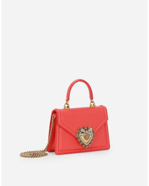 Dolce & Gabbana Red Small Devotion Top-Handle Bag