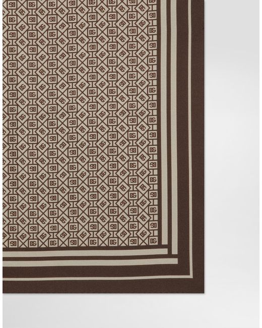 Dolce & Gabbana Metallic Silk Pocket Square With Micro-Design And Logo for men