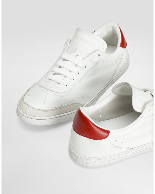 Dolce & Gabbana White Saint Tropez Light Calfskin Sneakers