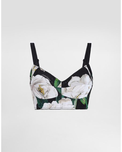 Brassière En Tissu Élastique À Gardénia Dolce & Gabbana en coloris Multicolor