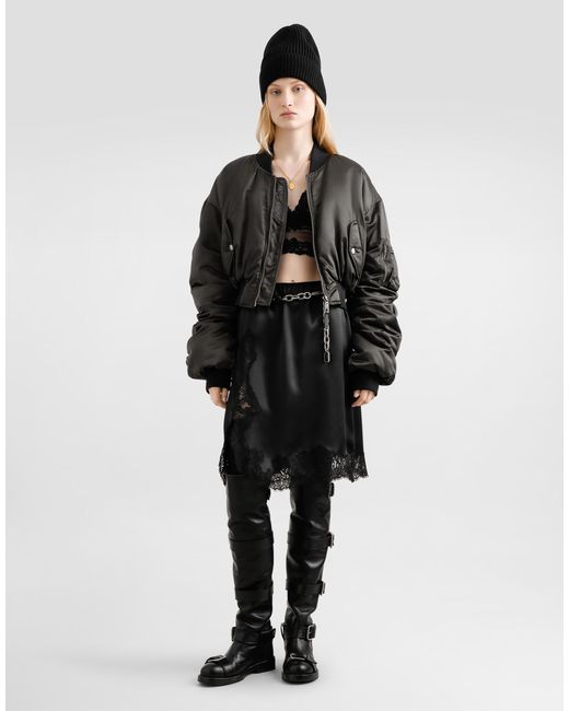 Dolce & Gabbana Black Oversized Nylon Canvas Jacket