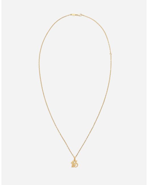 13 Pendant On Yellow Gold Chain 