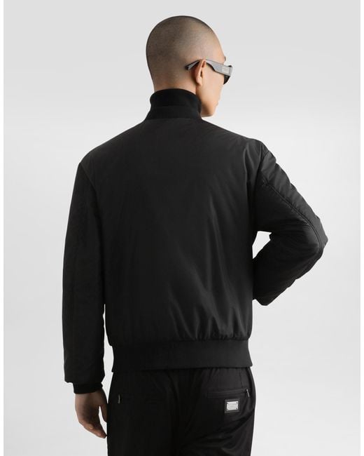 Dolce & Gabbana Black Nylon Jacket With Branded Tag for men