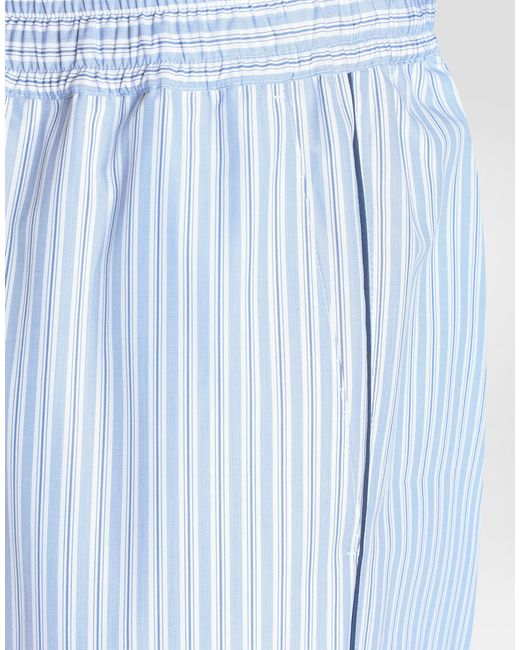Dolce & Gabbana Blue Striped Poplin Trousers for men