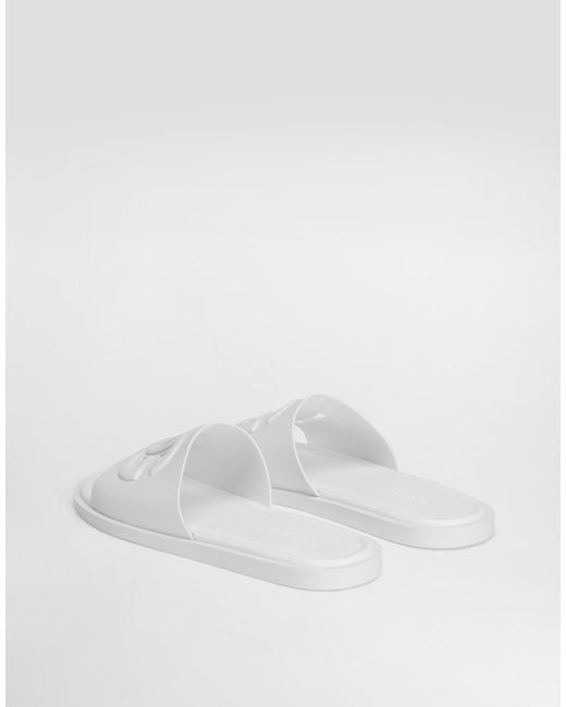 Dolce & Gabbana White Dg Cutout Slides for men