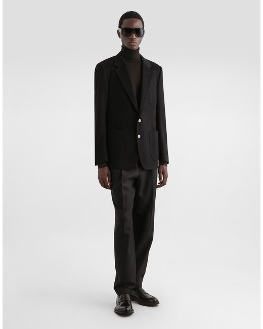 Dolce & Gabbana Black Single-Breasted Portofino Cashmere Jacket for men