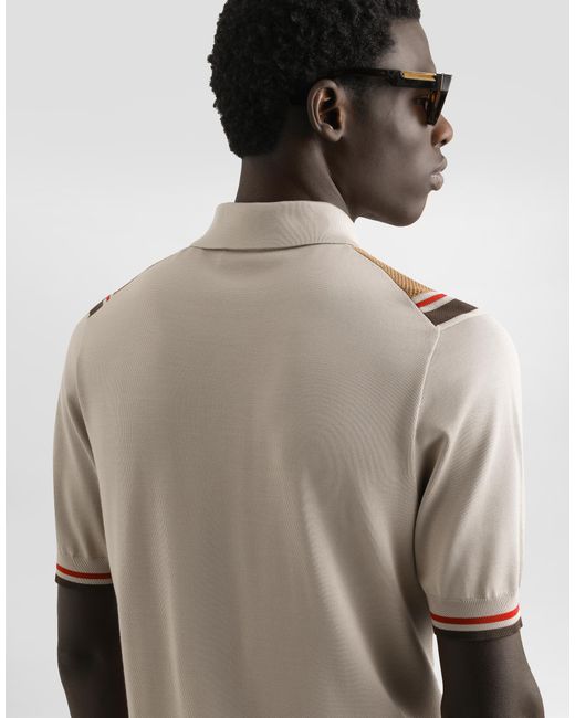 Dolce & Gabbana White Satin Silk Polo Shirt for men
