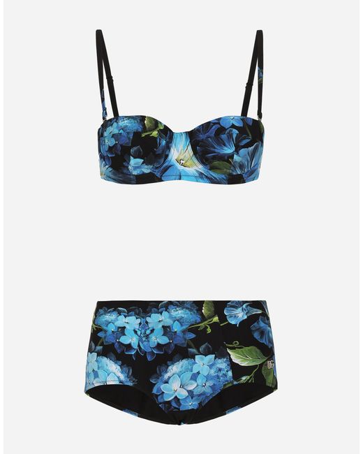 Dolce & Gabbana バルコネットビキニ＆キュロット カンパニュラフラワープリント Blue