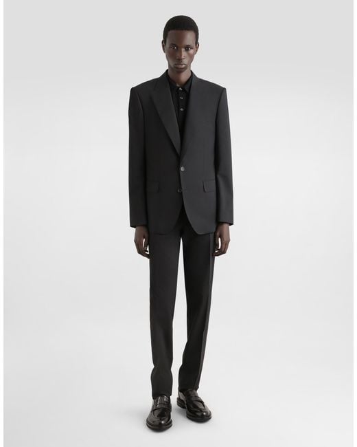 Dolce & Gabbana Black Stretch Wool Martini-Fit Suit for men