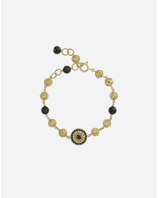 Dolce & Gabbana Metallic Sicily Bracelet 18-Carat, Jades And Sapphires