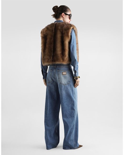 Dolce & Gabbana Fur Vest Brown