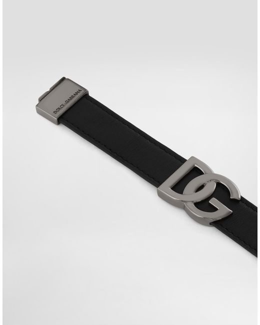 Dolce & Gabbana Armband Aus Kalbsleder Mit Dg-Logo in Black für Herren