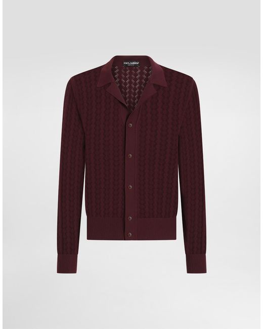 Camisa De Punto De Algodón Calado Dolce & Gabbana de hombre de color Purple