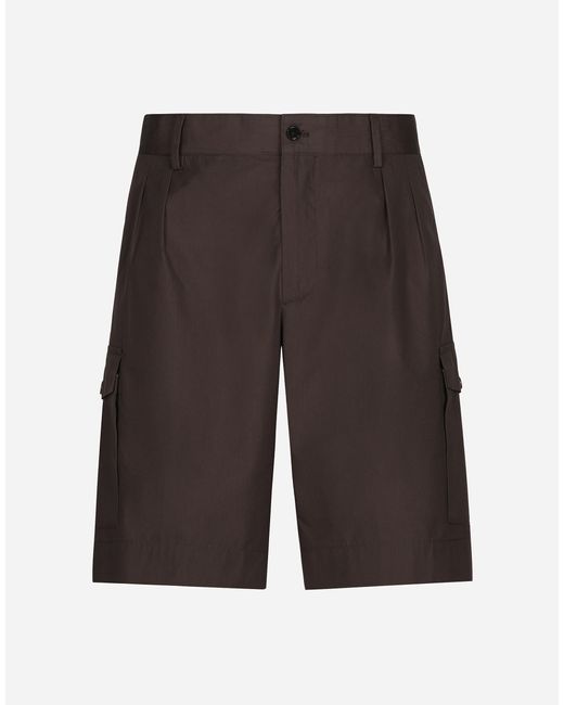 メンズ Dolce & Gabbana Poplin Shorts With Side Pockets Gray