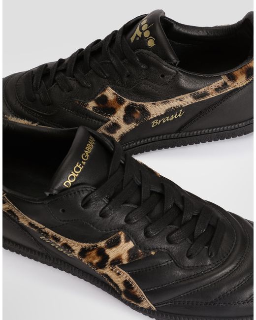Dolce & Gabbana Black X Diadora Calfskin Sneakers for men