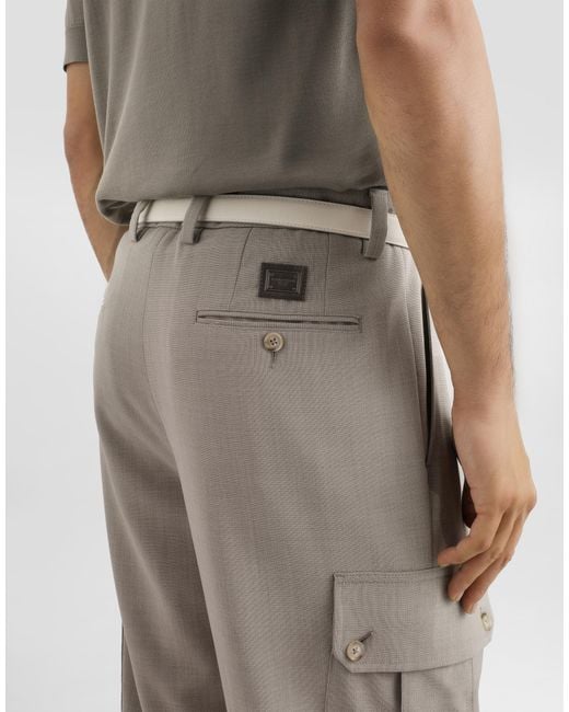 Dolce & Gabbana Gray Wool Canvas Trousers for men